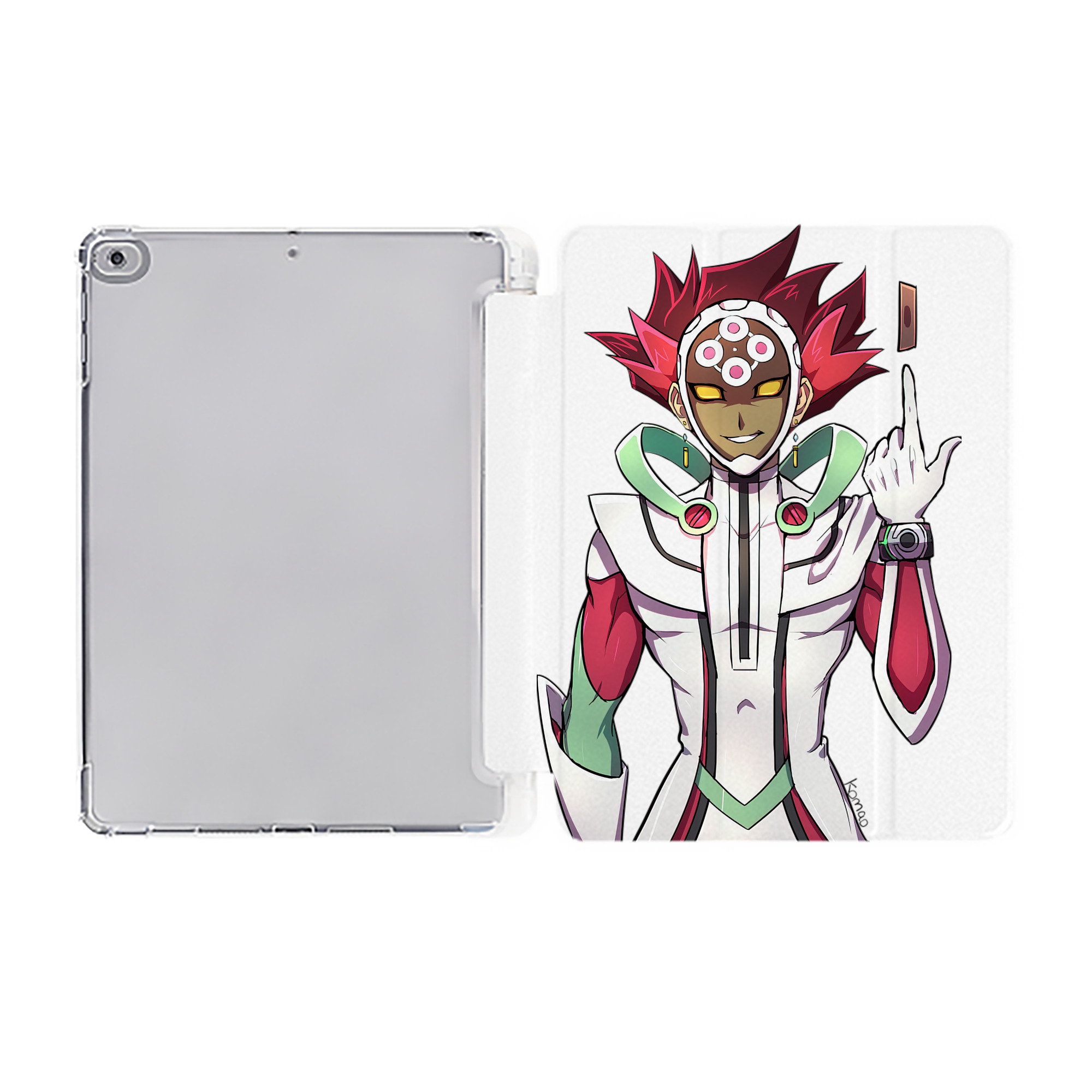 （画像用） 遊☆戯☆王 Yu-Gi-Oh! IPad ケース ペン収納付き 三つ折りスタンド PUレザー×シリコン 対応機種9.5/10.5/10.9インチ